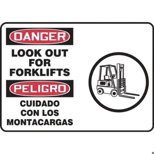 Accuform BILINGUAL OSHA DANGER SIGN LOOK OUT SBMVHR127MVP - main